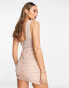 Фото #4 товара Rare London ruched one shoulder corset mini dress in blush