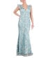 ფოტო #1 პროდუქტის Women's V-Neck 3D Flower Sleeveless Gown