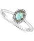 ფოტო #1 პროდუქტის Labradorite & Diamond Accent Oval Ring in Sterling Silver (Also in Onyx & Turquoise)