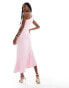 Фото #2 товара True Violet one shoulder midi dress in pink