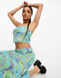 Фото #1 товара ASOS DESIGN bandeau crop top co-ord in marble print