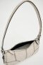 Crackled-effect mini shoulder bag