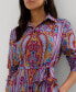 ფოტო #3 პროდუქტის Women's Belted Paisley Shirtdress