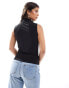 Фото #2 товара Pieces drape neck sleeveless top in black