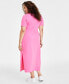Фото #4 товара Trendy Plus Size Side-Tie Knit Midi Dress, Created for Macy's