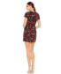Women's Floral Brocade Cap Sleeve Fitted Dress