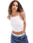 Фото #4 товара Calvin Klein Jeans tie detail crop top in white