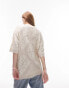 Topshop cutwork oversized tee in washed stone