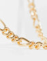 WFTW pearl clasp chain necklace in gold