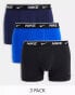 Фото #1 товара Nike 3 pack cotton stretch trunks in black/navy/blue