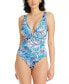 ფოტო #1 პროდუქტის Women's Shady Days Plunge-Neck One-Piece Swimsuit