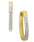 ფოტო #1 პროდუქტის Diamond Small Hoop Earrings (1/4 ct. t.w.) in 10k White Gold (Also available in 10k Gold), .75"