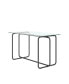 Rectangular Glass Dining Table with Metal Frame