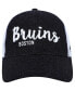 Фото #3 товара Women's Black, White Boston Bruins Encore MVP Trucker Snapback Hat
