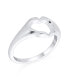 ფოტო #1 პროდუქტის Inspirational Friendship BFF Love Best Friend Open Heart I Love You Sign Language Ring Promise Band Ring Women Girlfriend Teen .925 Sterling Silver