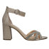 Фото #1 товара Nina Haiden Rhinestone Block Heels Womens Silver Dress Sandals HAIDEN-PLA