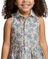 ფოტო #3 პროდუქტის Toddler and Little Girls Floral Cotton Oxford Shirtdress