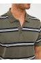 Polo Yaka Kısa Kollu Çizgili Pike Erkek Tişört