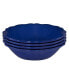 Blue Indigo Crackle Set of 4 All Purpose Bowl 8.5" x 2", Service For 4