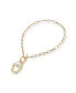 ფოტო #1 პროდუქტის Large Link Necklace with Simulated Pearl