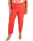 ფოტო #1 პროდუქტის Plus Size Classic Mid Rise Ankle Pants