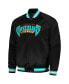 Men's Black Vancouver Grizzlies Hardwood Classics Throwback Wordmark Raglan Full-Snap Jacket