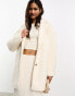 Vila borg teddy coat in cream