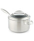 Фото #1 товара CTX 4 qt, 3.5 L, 8", 20cm Nonstick Induction Suitable Saucepan with Lid, Brushed Stainless Steel