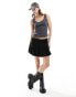 Weekday pointelle vest top in washed black