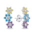 Фото #1 товара Sparkling silver earrings with zircons EA719W