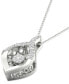 Diamond Wishbone 18" Pendant Necklace (1/5 ct. t.w.) in 10k White Gold
