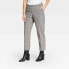 Women's Plaid High-Rise Slim Taper Ankle Pants - A New Day Gray M