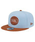 Фото #1 товара Men's Light Blue/Brown Detroit Pistons 2-Tone Color Pack 9fifty Snapback Hat