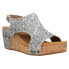 Фото #2 товара Corkys Carley Glitter Studded Wedge Womens Silver Casual Sandals 30-5316-SVGL