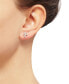 ფოტო #2 პროდუქტის Cubic Zirconia Cross Button Earrings in 14K Gold