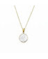 Фото #1 товара Semi Precious White Howlite Round Pendant Necklace Gold