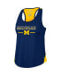 Фото #3 товара Women's Navy Michigan Wolverines Sachs 2-Hit Scoop Neck Racerback Tank Top