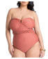 ფოტო #1 პროდუქტის Plus Size Braided Belt Strapless One Piece