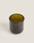 Olive green glass toothbrush holder