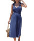 Women's Blue O-Ring Midi Beach Dress