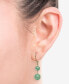 ფოტო #2 პროდუქტის Dyed Jade (6 & 8mm) Beaded Drop Earrings in 14k Gold