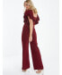 ფოტო #6 პროდუქტის Women's Square Neck Frill Palazzo Jumpsuit