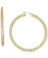 ფოტო #1 პროდუქტის Textured Medium Hoop Earrings in 14k Gold-Plated Sterling Silver