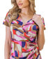 ფოტო #4 პროდუქტის Women's Knee-Length Faux Wrap Short Sleeve Dress