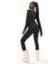 Threadbare Ski base layer top and leggings set in star print Черно-белый, 34 - фото #5