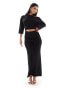 Фото #2 товара ASOS DESIGN slouchy off shoulder maxi dress with wrap front skirt detail in black