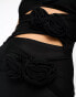 Simmi bandeau cut out maxi dress with corsage flower detail in black