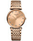 ფოტო #1 პროდუქტის Women's Swiss La Grande Classique de Longines Diamond (1/10 ct. t.w.) Rose Gold PVD Bracelet Watch 29mm