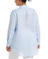 Plus Size Easy Linen Long Sleeve Button-Down Shirt