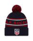 Фото #1 товара Men's Navy USMNT Marquee Cuffed Knit Hat with Pom